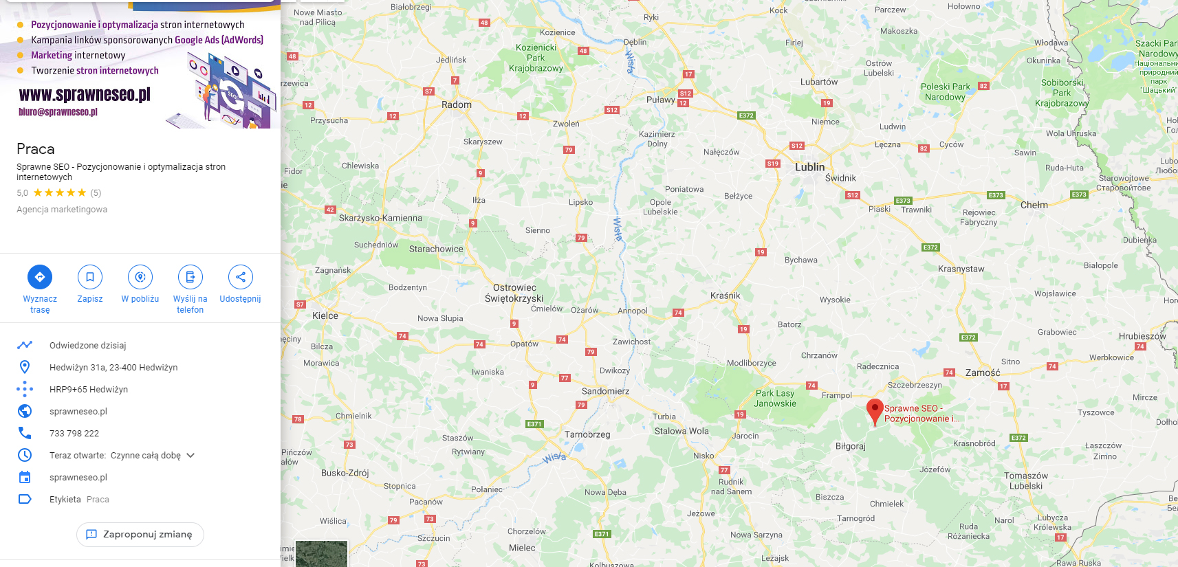 Sprawne SEO pinezka w mapach Google (Google Maps)